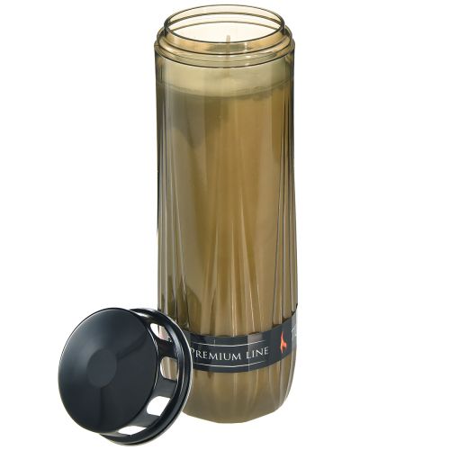 Floristik24 Sírgyertya szürke fekete temetői gyertya 7 nap H24cm