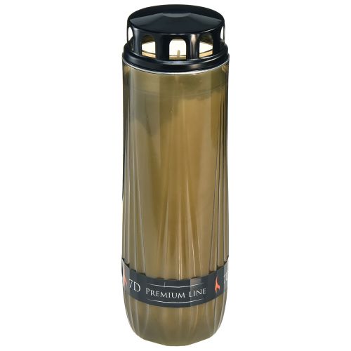 Floristik24 Sírgyertya szürke fekete temetői gyertya 7 nap H24cm