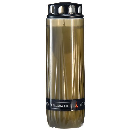 Floristik24 Sírgyertya szürke fekete temetői gyertya 7 nap H24cm