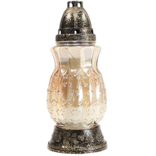 Floristik24 Sír könnyű üveg indák rózsák H26cm Ø12cm színezett arany 24-30h