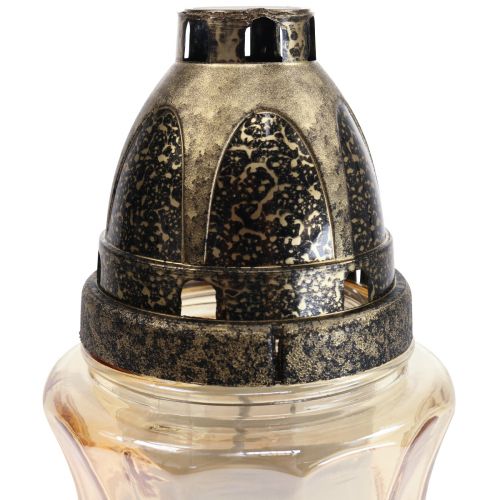 Floristik24 Sír könnyű üveg indák rózsák H26cm Ø12cm színezett arany 24-30h