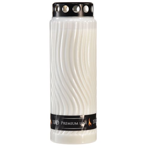 tételeket Sír gyertyafedél motívum virág fehér fekete 10 nap H27cm