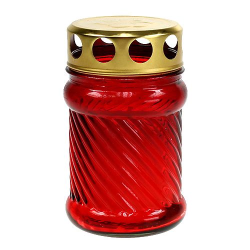 Sír világos üveg piros Ø6cm H10,5cm 1 db