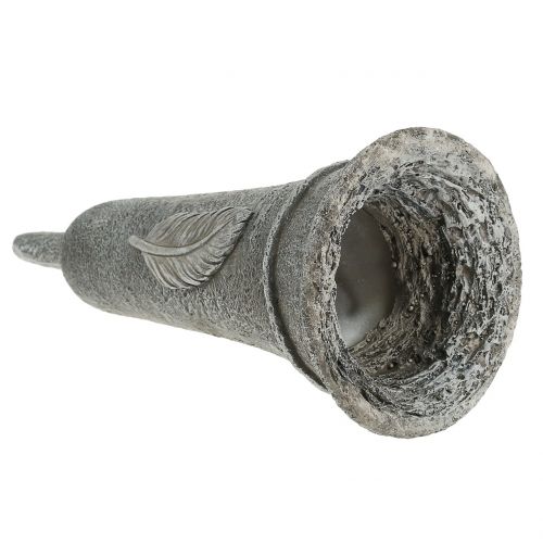 Floristik24 Sírváza tollszürke 25,5cm 2db