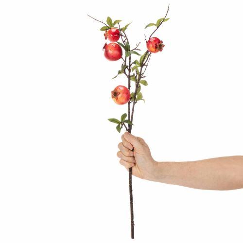 Mesterséges gránátalmaág gyümölcságként asztaldísznek, 68cm | Floristik24.hu