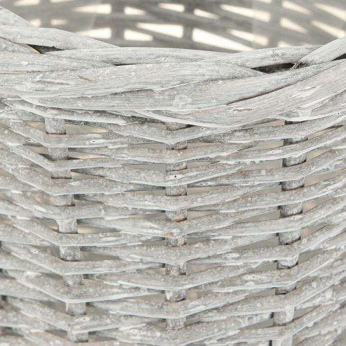 tételeket Nagy ültetőkosár fóliával, fehér-szürke, Ø43/34/28cm, 3 db-os szett