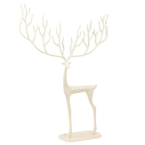 Floristik24 Nagy rénszarvas dekoráció fém karácsonyfadísz fehér M58cm