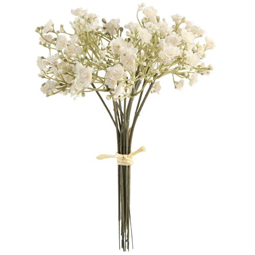 tételeket Gypsophila mesterséges babalevegő fehér csokorban 23cm 12db