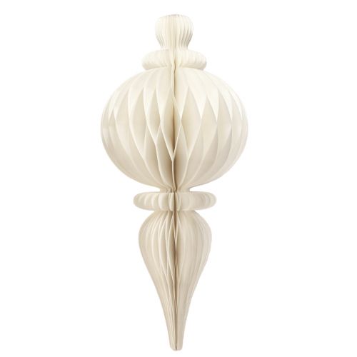 Floristik24 Függesztett dekoráció Karácsonyi dísz papír fehér ezüst H80cm