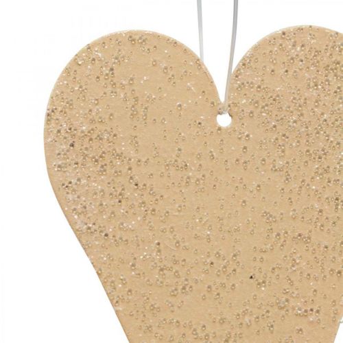 tételeket Akasztható deco szívek narancssárga/sárga 10cm 6db