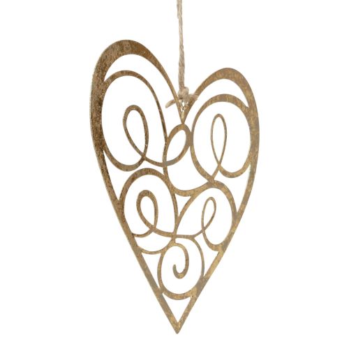 tételeket Függesztett dekoráció ablak fém szívek díszítő szívek arany 17cm 2db