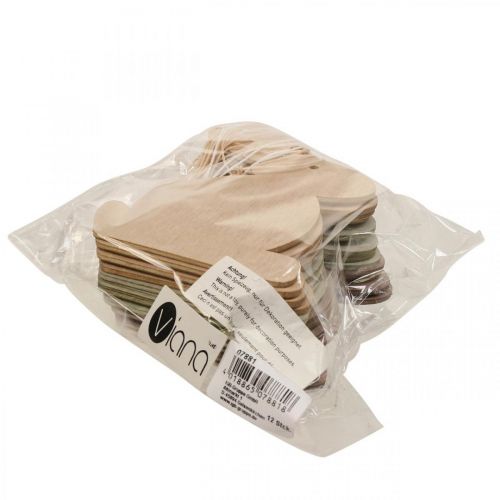 Floristik24 Húsvéti függő dekoráció, húsvéti nyuszi fa, húsvéti medál 12cm 12 db