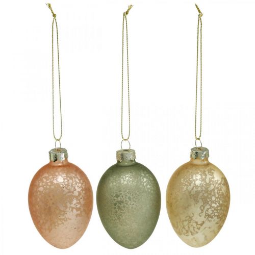 Floristik24 Akasztható húsvéti tojás arany, rózsaszín, zöld műanyag 6,5cm 6db