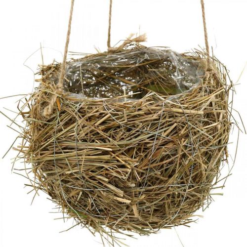 Floristik24 Blumenampel Heu Natur Növényi kosár akasztáshoz Függeszték Ø20cm