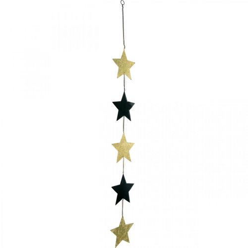 Floristik24 Karácsonyi dekoráció csillag medál arany fekete 5 csillagos 78cm
