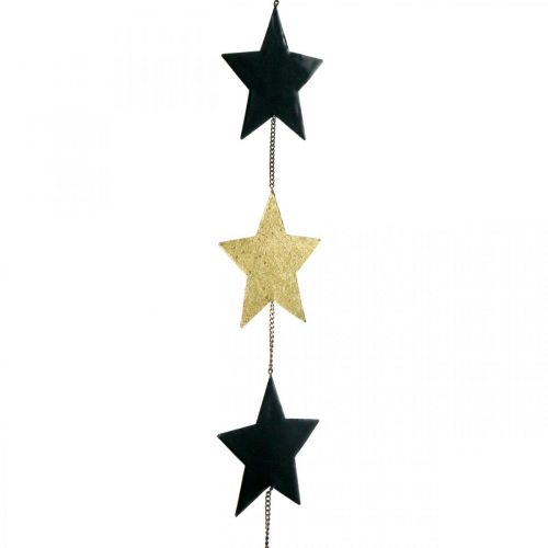 Karácsonyi dekoráció csillag medál arany fekete 5 csillagos 78cm