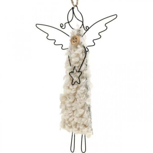 Floristik24 Angyal medál Karácsonyi angyal fekete, krém 13,5cm 4db