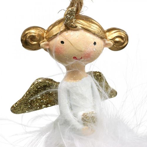 Floristik24 Karácsonyi bál angyal Karácsonyfadíszek H11,5cm Ø6cm