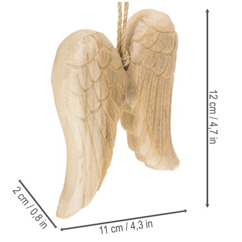 Fából készült angyalszárny medál akasztáshoz 12cm | Floristik24.hu