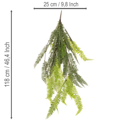 Műpáfrány, díszes páfrányág felragasztásra és akasztásra, 118cm | Floristik24.hu