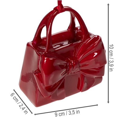 Dekoratív kézitáska masnival, akasztásra, 10 cm | Floristik24.hu