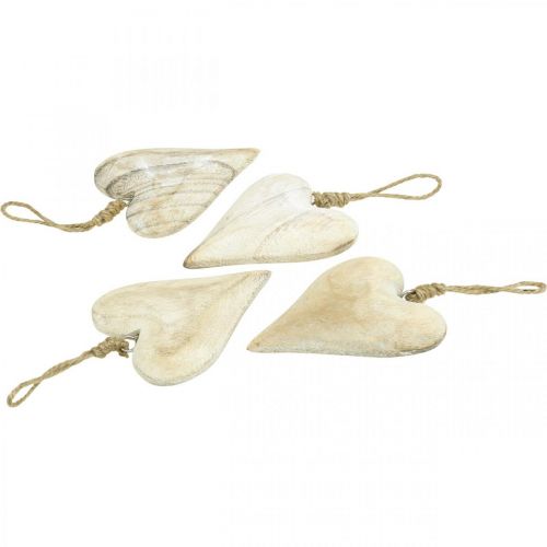 tételeket Fa szív, díszszív akasztáshoz, szívdísz H10cm 4 db