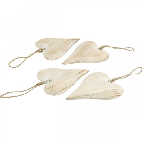 tételeket Fa szív, díszszív akasztáshoz, szívdísz H13cm 4 db