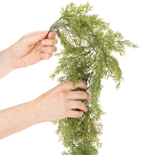 Művészi girland tűlevelű ág dekoráció asztalra és ablakra 115 cm