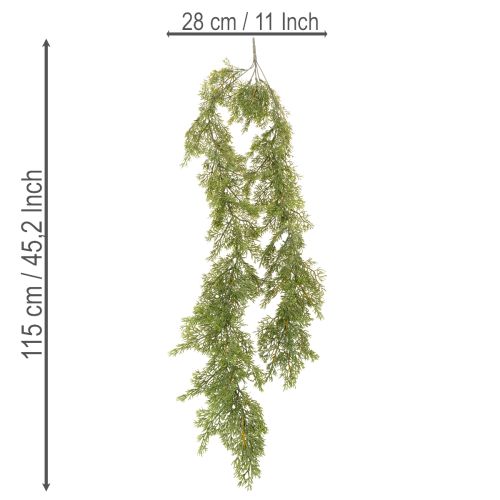 Művészi girland tűlevelű ág dekoráció asztalra és ablakra 115 cm | Floristik24.hu