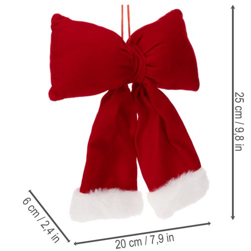 Dekoratív flanel masni plüss szegéllyel, akasztáshoz, 25 cm | Floristik24.hu