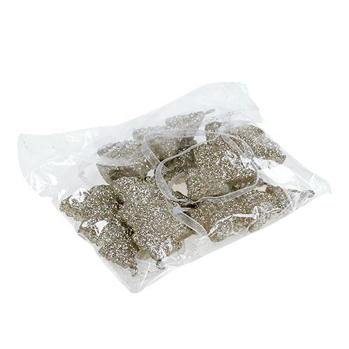 Floristik24 Függesztett fenyő csillámmal 6,5cm pezsgő 6db