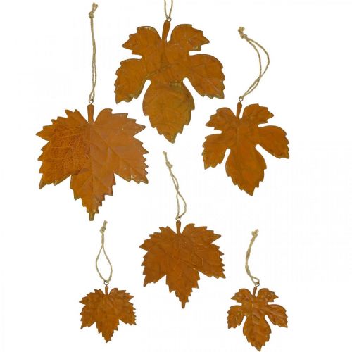 Floristik24 Őszi dekorációs levelek fém rozsda megjelenés juharlevél 6 db