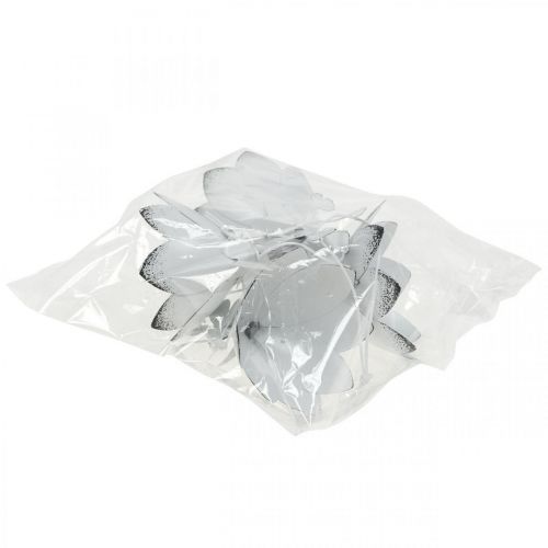 tételeket Függő Medál Elf Dekoráció Fém Fehér Ø6cm H9cm 4 db