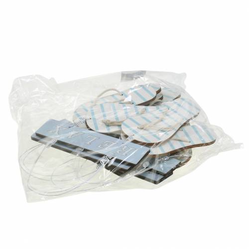 Floristik24 Papucs fára akasztható világoskék 23 × 14cm 6db