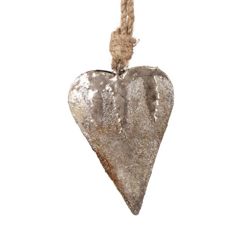 Függesztett dekoráció fém szívek díszítő szívek ezüst 11cm 3db