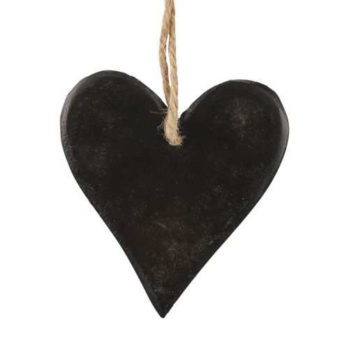 tételeket Függesztett dekoráció pala szív dekoratív szívek fekete 10,5cm 4db