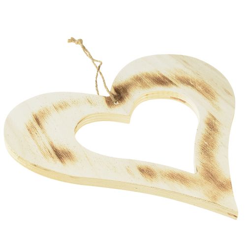 tételeket Dekoratív szív fa dekoratív szív szívben égetett natúr 25x25cm
