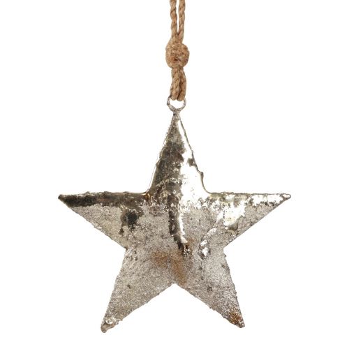tételeket Függesztett dekoráció csillag fém karácsonyi dekoráció ezüst 15,5cm 3db