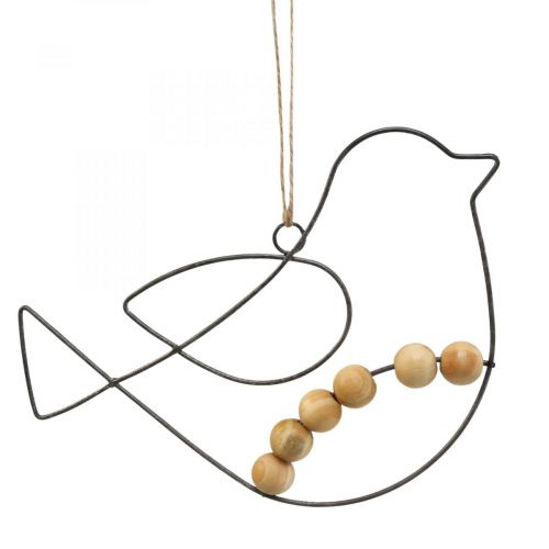 Floristik24 Deco medál madár deco fém fekete fa 19x12cm 6db