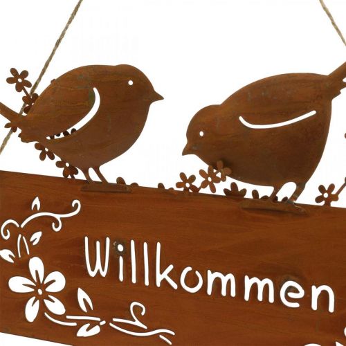 Floristik24 Deco felirat üdvözlöm akasztani rust look 25×18/21cm 2db