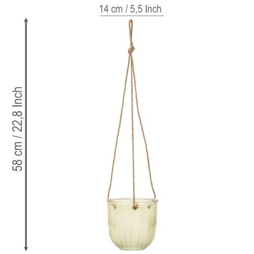 Függő üvegcserép, dekoratív üvegcserép, retró stílusú, zöld/barna, 14,5 cm, 2 darab | Floristik24.hu