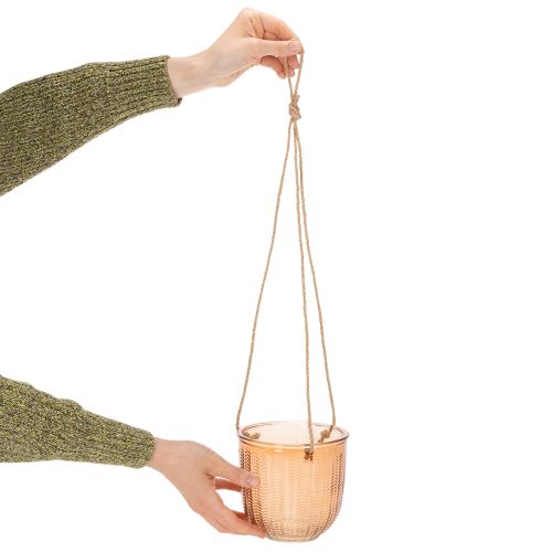 Függő üvegcserép, dekoratív üvegcserép, retró stílusú, zöld/barna, 14,5 cm, 2 darab | Floristik24.hu