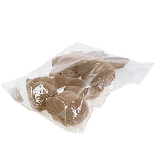 Floristik24 Nyuszi bolyhos barna 15,5cm 4db