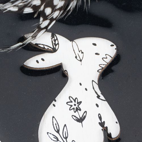 tételeket Húsvéti tojások akasztásra, fehér és fekete, 10 cm, 6 darab