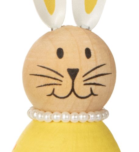 tételeket Dekoratív nyúlfigurák tojás mintával, tavaszi otthoni dekorációhoz, 12 cm, 3 darab