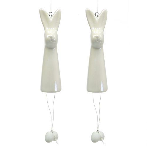 Floristik24 Akasztható nyuszi fehér 10cm 6db