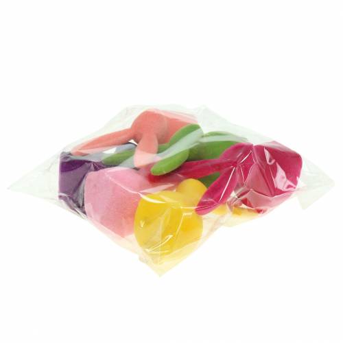 tételeket Pelyhesített nyúl, színes, 13 cm magas, vegyes, 6 darabos