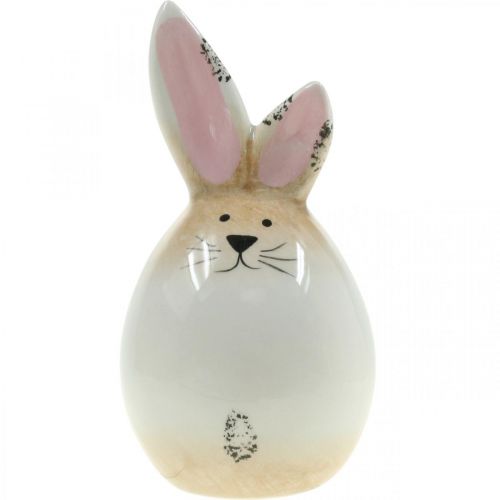 tételeket Húsvéti nyuszi kerámia fehér tojás dekoratív figura nyúl Ø6cm H11,5cm
