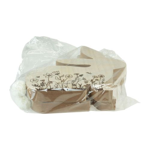 tételeket Nyuszi fa ülővirágmintás natúr fehér 24×24cm 2 db