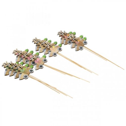 tételeket Díszdugós nyuszi az autóban fa húsvéti dekoráció sárgarépa 9×7,5cm 16 db